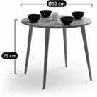 Crueso Round Ash Dining Table (Seats 4)