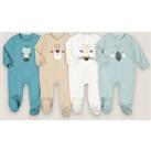 Pack of 4 Sleepsuits in Cotton