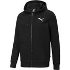 Essential Cotton Mix Hoodie with Small Logo Print and Zip Fastening