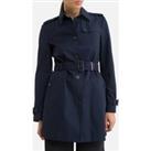 Mid-Length Trench Coat in Cotton with Button Fastening, Mid-Season