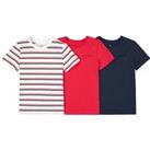 Pack of 3 Cotton T-Shirts with Crew Neck, 3-14 Years