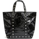 Patent Leather Tote Bag with Eyelet Detail
