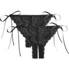 Pack of 2 Crotchless Thongs in Lace