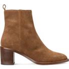 Les Signatures - Suede Ankle Boots with Block Heel