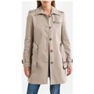 Cotton Belted Trench Coat, Mid-Length