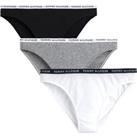 Pack of 3 Knickers in Cotton with Logo Print Waistband