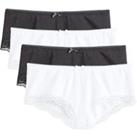 Pack of 4 Maternity Shorts in Cotton with Lace Trim