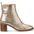 Les Signatures - Metallic Leather Ankle Boots, Made in Europe