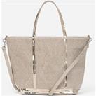 Linen Small Tote Bag with Sequin Trim