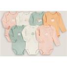 Pack of 7 Bodysuits in Cotton with Long Sleeves