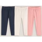 Pack of 3 Plain Leggings in Cotton with High Waist