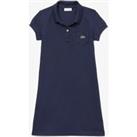 Embroidered Logo Polo Dress in Cotton with Short Sleeves, 6-12 Years