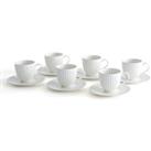 Set of 6 Jewely Porcelain Tea Cups and Saucers