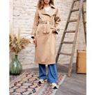 Farago Belted Trench Coat in Cotton Mix