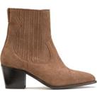 Wide Fit Cowboy Boots in Suede with Block Heel