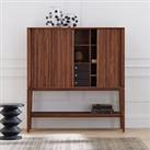 Liamca Walnut and Leather High Sideboard