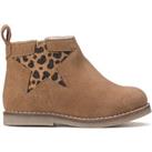 Kids Suede Ankle Boots with Leopard Print Star