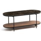 Gil Marble Effect Glass Top Coffee Table