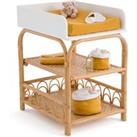 Charlie Painted Wood & Rattan Changing Table