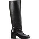 Leather Riding Boots with Block Heel