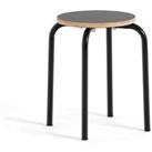 Hiba Low Stackable Steel and Wood Stool
