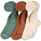 Pack of 3 Tights in Plain Pointelle Cotton Mix