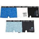 Pack of 5 Boxers in Cotton with Gamer Print