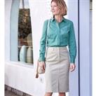 Straight Knee-Length Skirt in Stretch Cotton