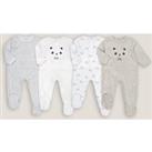 Pack of 4 Sleepsuits in Velour