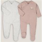 Pack of 2 Sleepsuits in Cotton