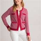 Cotton Mix Zipped Cardigan in Chunky Knit