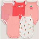 Pack of 5 Strappy Bodysuits in Cotton