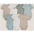 Pack of 7 Bodysuits in Cotton with Short Sleeves