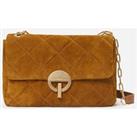 Moon Crossbody Bag in Quilted Suede, Small