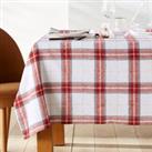 Thanksgiving Checked Linen and Cotton Blend Tablecloth