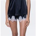 Fiesta Recycled Satin Shorts with Eyelash Lace Detail