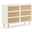 Taga Cane Front Chest of 6 Drawers