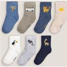 Pack of 7 Pairs of Patterned Socks in Cotton Mix