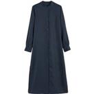 Linen Midaxi Dress with Long Sleeves