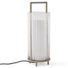 Balodi Striated Opaline Glass and Metal Table Lamp