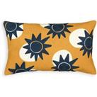 Azur Embroidered Sun 100% Cotton Rectangular Cushion Cover