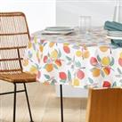 Citron Fruity Cotton Oilcloth Round Tablecloth