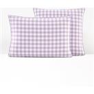 Veldi Purple Gingham Check 100% Cotton Pillowcase