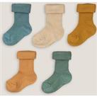 Pack of 5 Pairs of Turnover Socks in Cotton Mix