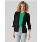 Tailored Collar Blazer with 3/4 Length Sleeves