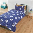 Blue Goal Football 100% Cotton Bed Set