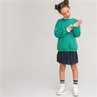 Cotton Mix Sweatshirt with 2-in-1 Broderie Anglaise Collar