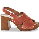 Tessy Leather Clog Sandals with Block Heel