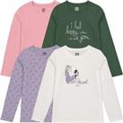 Pack of 4 T-Shirts in Cotton with Long Sleeves
