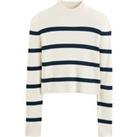 Striped Cropped Jumper with Funnel Neck